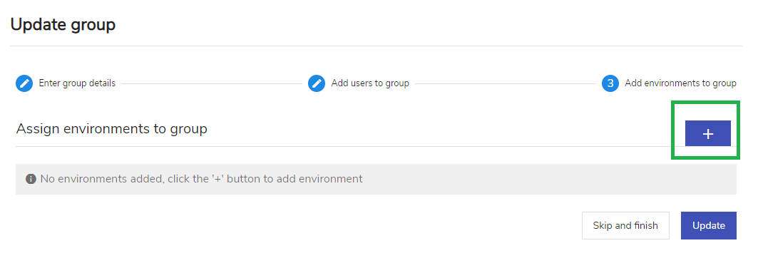 Create Group – Add environment to group