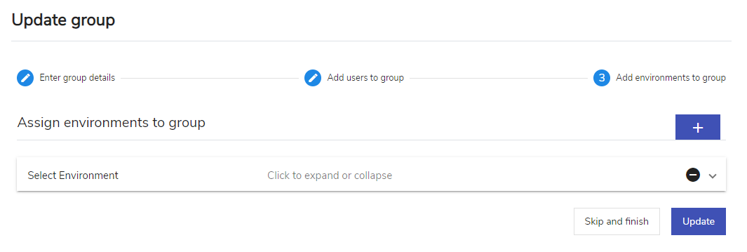 Create Group – Add environment to group