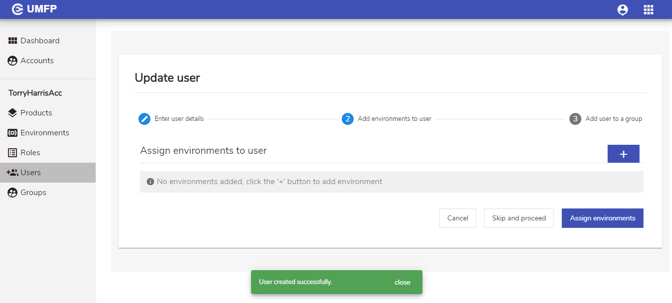Create User – User Details